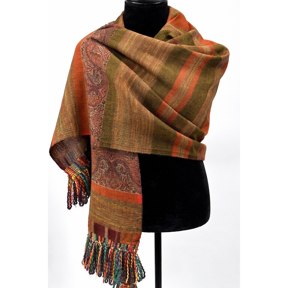 Coldwater Creek Women's Pashmina Tapestry Scarf One‎ Size Multicolor Stripe